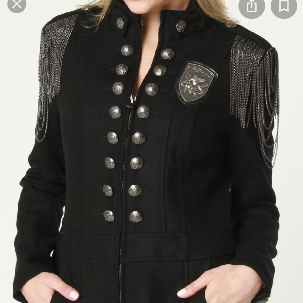 Ed Hardy military style coat